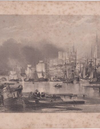 Antique Engraving Print, Newcastle, 1840 ca.