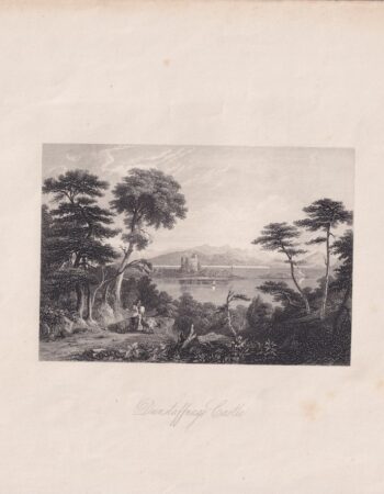 Antique Engraving Print, Dunstaffnage Castle, 1840 ca.