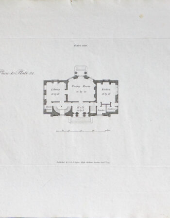 Antique Engraving Print, Plan to Plate 34, London, 1793