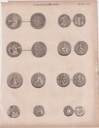 Antique Print, Numismatography, 1836