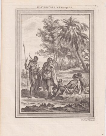 Antique Engraving Print, Hottentots Namaquas, 1770
