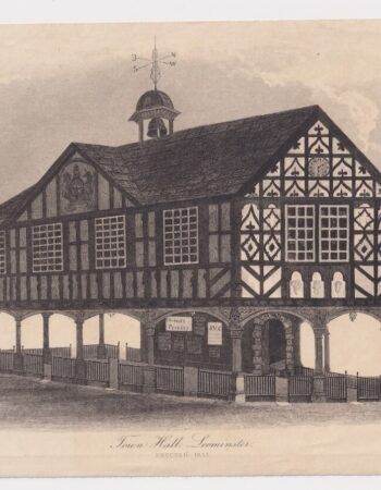 Antique Engraving Print, Town Hall Seominster, 1830 ca.