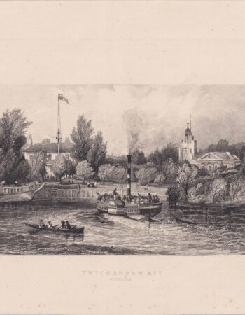 Antique Engraving Print, Twickenham Ait, Middlesex, 1840 ca.