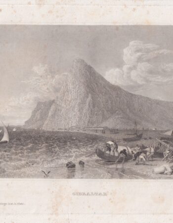 Antique Engraving Print, Gibraltar, 1833