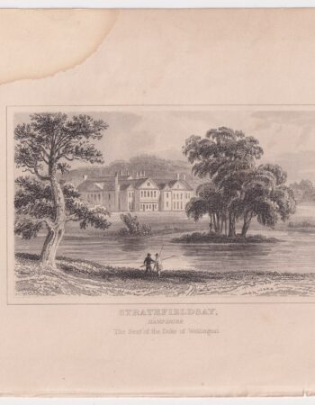 Antique Engraving Print, Strathfieldsay, Hampshire, 1830