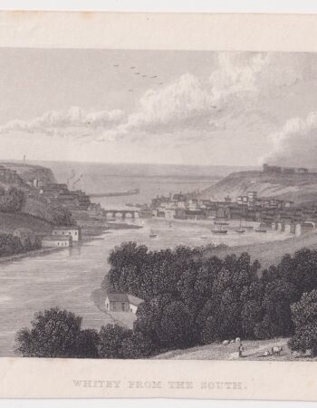 Antique Engraving Print, Whitby from the South, 1834