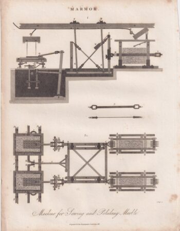 Antique Engraving Print, Marmor, 1815