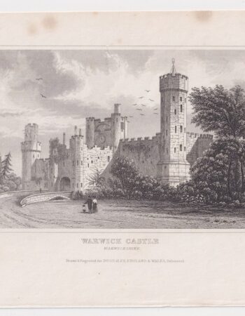 Antique Engraving Print, Warwick Castle, 1840