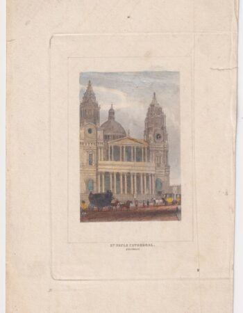 Antique Engraving Print, St. Paul's Cathedral, 1808 ca.