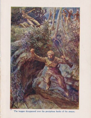 Vintage Print, The trapper disappeared... 1920 ca.