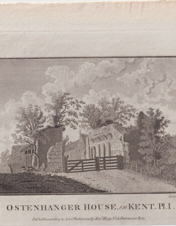 Antique Engraving Print, Ostenhanger House in Kent, 1795