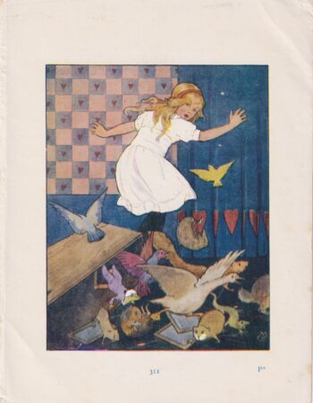 Vintage Print, Alice in Wonderland, 1910 ca.
