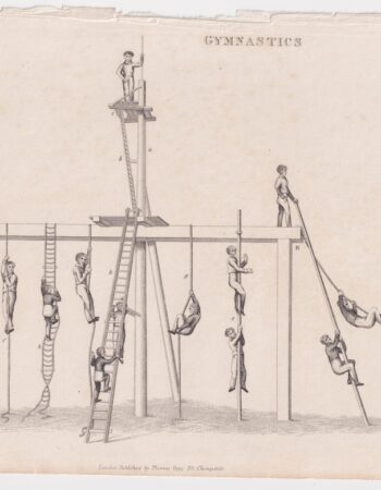 Antique Engraving Print, Gymnastics, 1802