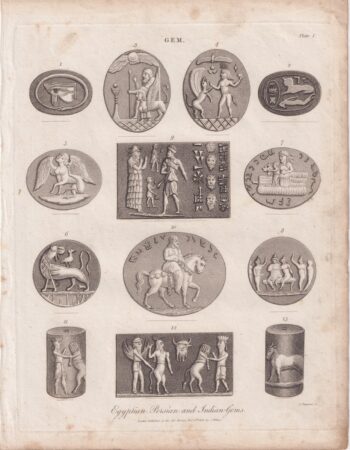 Antique Engraving Print, Gem, 1806