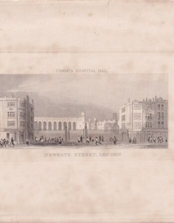 Antique Engraving Print, Newgate Street, London, 1820 ca.