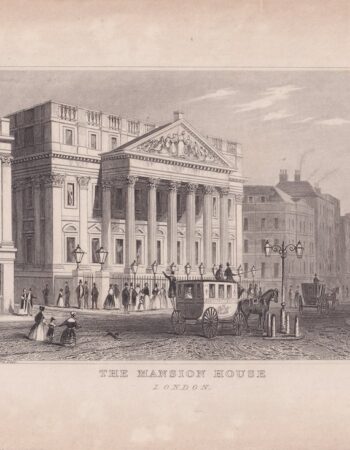 Antique Engraving Print, The Mansion House, 1830
