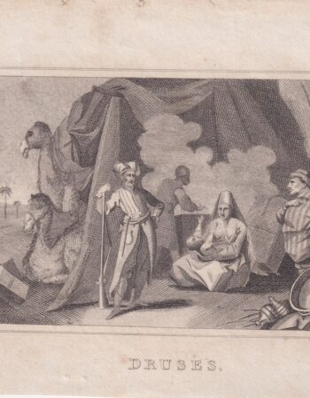 Antique Engraving Print, Druses, 1829