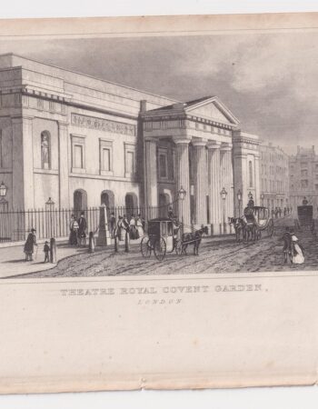 Antique Engraving Print, Theatre Royal Covent Garden, London, 1830 ca.
