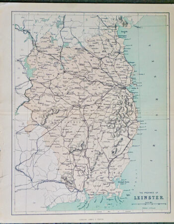 Antique Map, The Province of Leinster, 1891