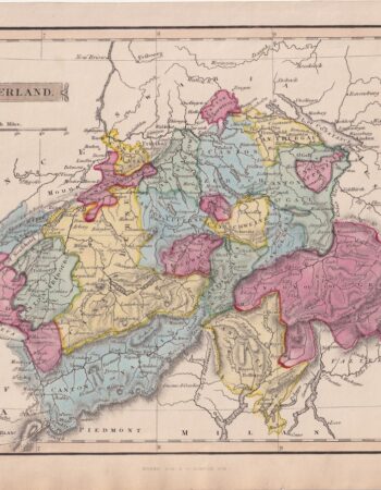 Antique Map, Switzerland, 1839