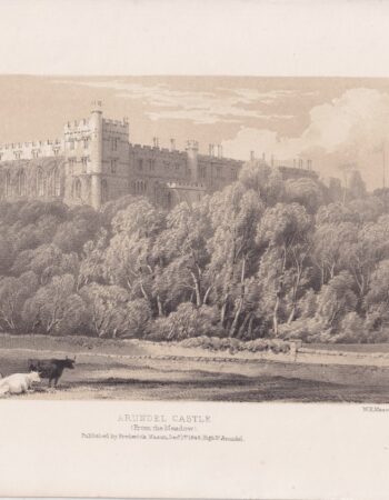 Antique Print, Arundel Castle, 1846