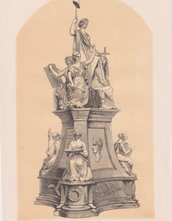 Antique Print, Testimonial Plate, 1880