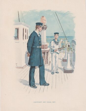 Vintage Print, Lieutenant and signal boy, 1890