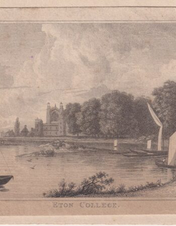 Antique Engraving Print, Eton College, 1830