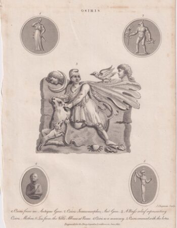 Rare Antique Engraving Print, Osiris, 1820