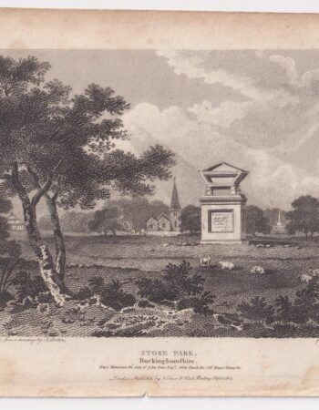 Antique Engraving Print, Stoke Park, Buckinghamshire,1805