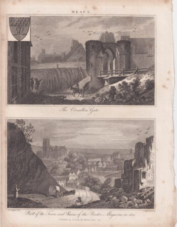 Antique Engraving Print, Meaux, 1815