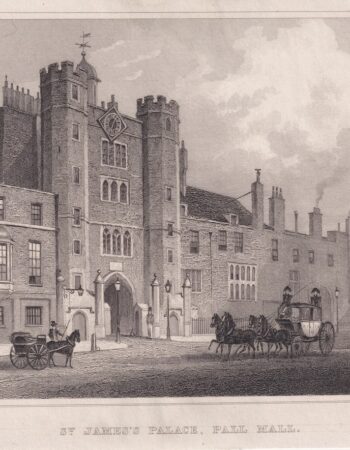 Antique Engraving Print, St. James's Palace, 1830