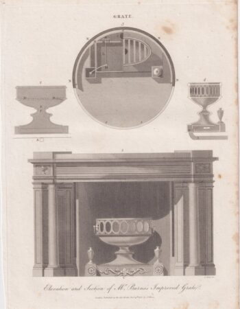 Antique Engraving Print, Grate, 1806