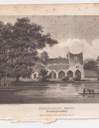 Antique Engraving Print, Medmenham Abbey, 1802
