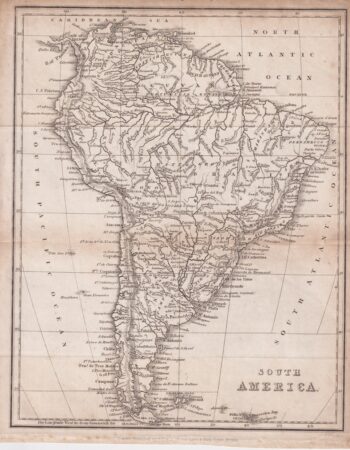 Antique Map, South America, 1826