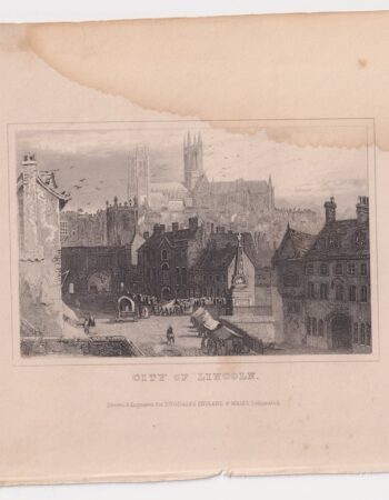 Antique Engraving Print, City of Lincoln, 1830