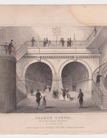 Antique Engraving Print, Thames Tunnel, London, 1845