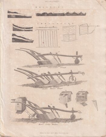Antique Engraving Print, Husbandry, 1809