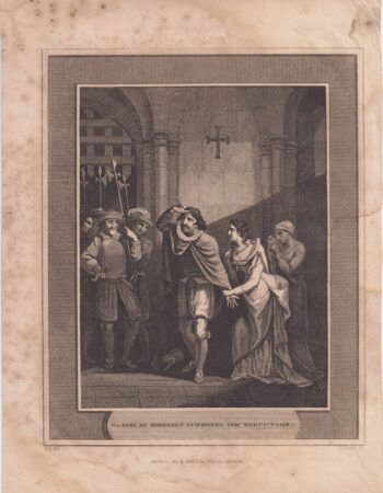 Antique Engraving Print, The Earl of Somerset Summoned for Execution, 1814
