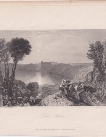 Antique Engraving Print, Lake Albano, 1836