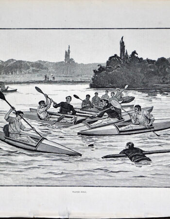 Antique Print, Water Polo, 1883