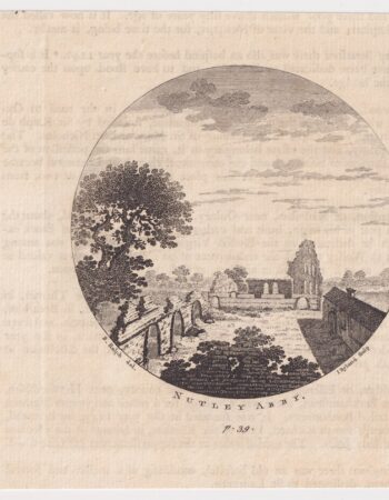 Antique Engraving Print, Nutley Abby, 1770 ca.