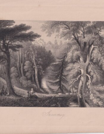 Antique Engraving Print, Invermay, 1860