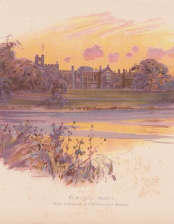 Antique Print, Newstead Abbey, 1890 ca.