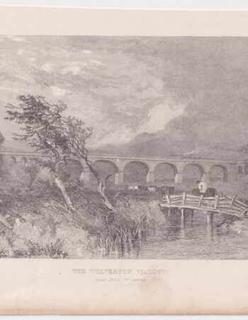 Antique Engraving Print, The Volverton Viaduct, 1840