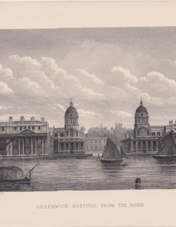 Antique Print, Greenwich Hospital, 1870