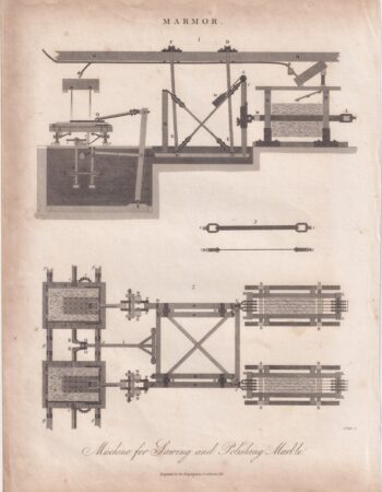 Antique Engraving Print, Marmor, 1815