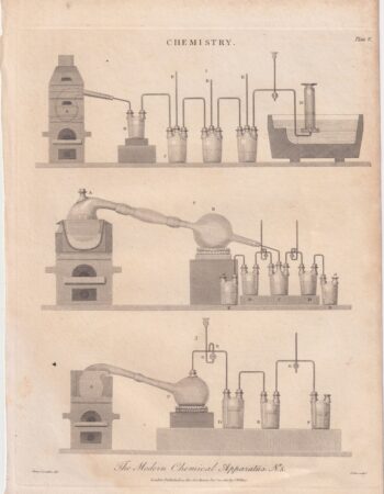 Antique Engraving Print, Chemistry, 1800