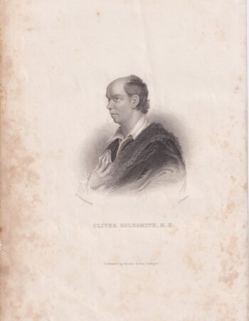 Antique Engraving Print, Oliver Goldsmith, 1850