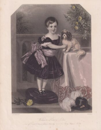 Rare Antique Engraving Print, William Henry John, 1860